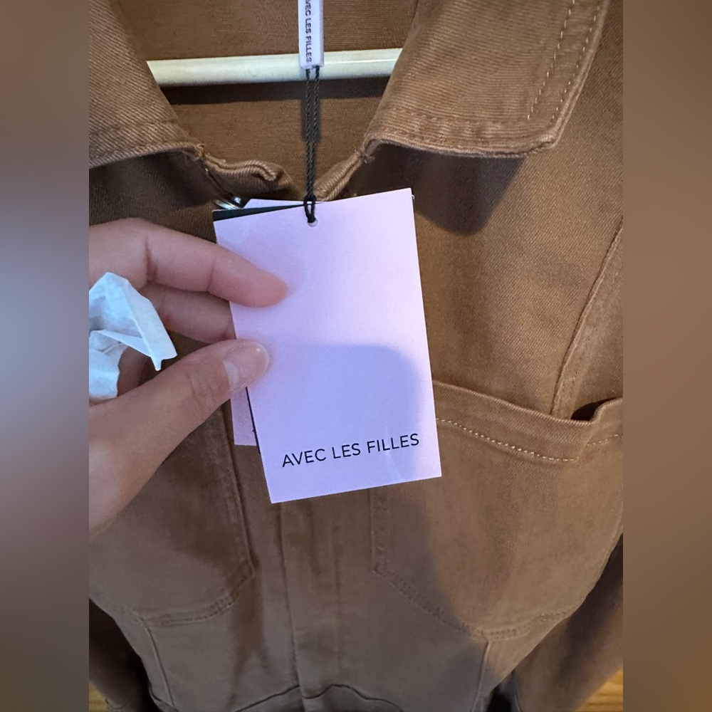 NWT Avec Les Files Brown Sleeveless Utility Jumpsuit - Picture 8 of 14